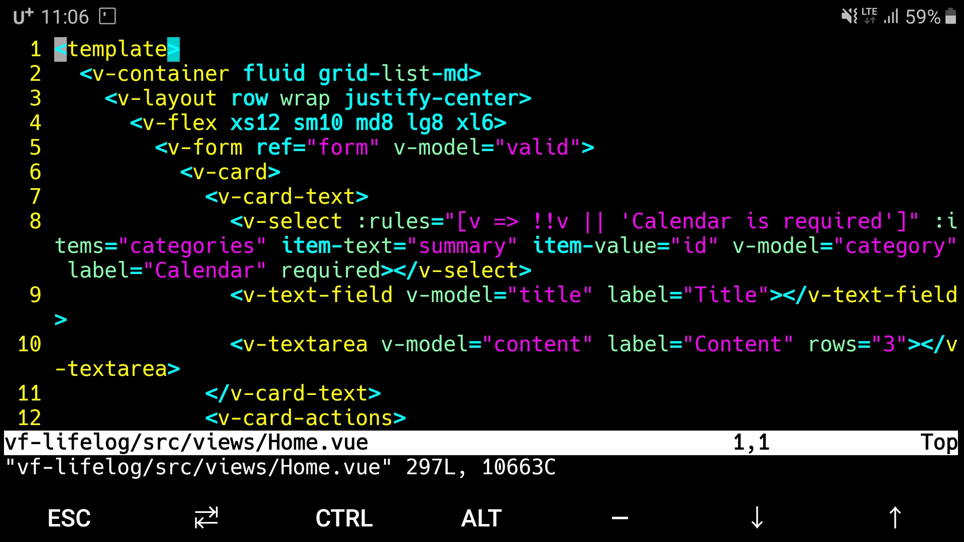 alt termux vim